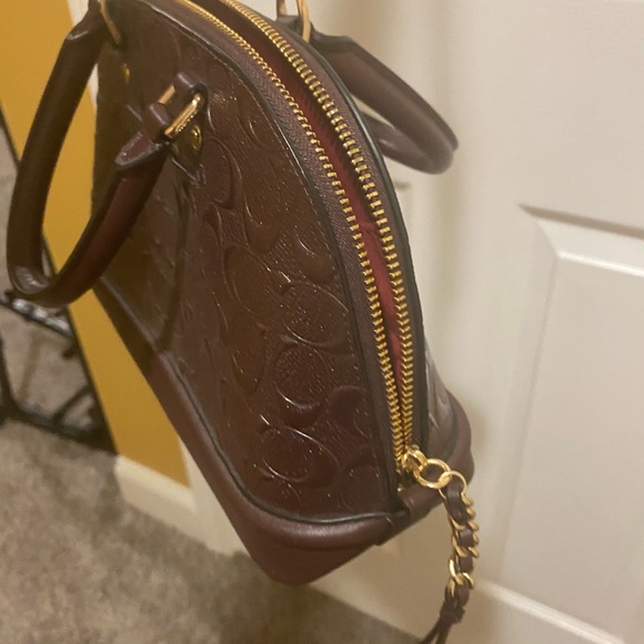 COACH F55450 MINI SIERRA SATCHEL IN SIGNATURE DEBOSSED PATENT LEATHER SOLD‼️ - Picture 7 of 15